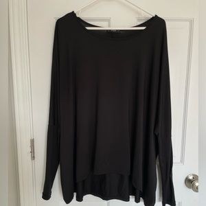 Black Oversized Long Sleeve Top